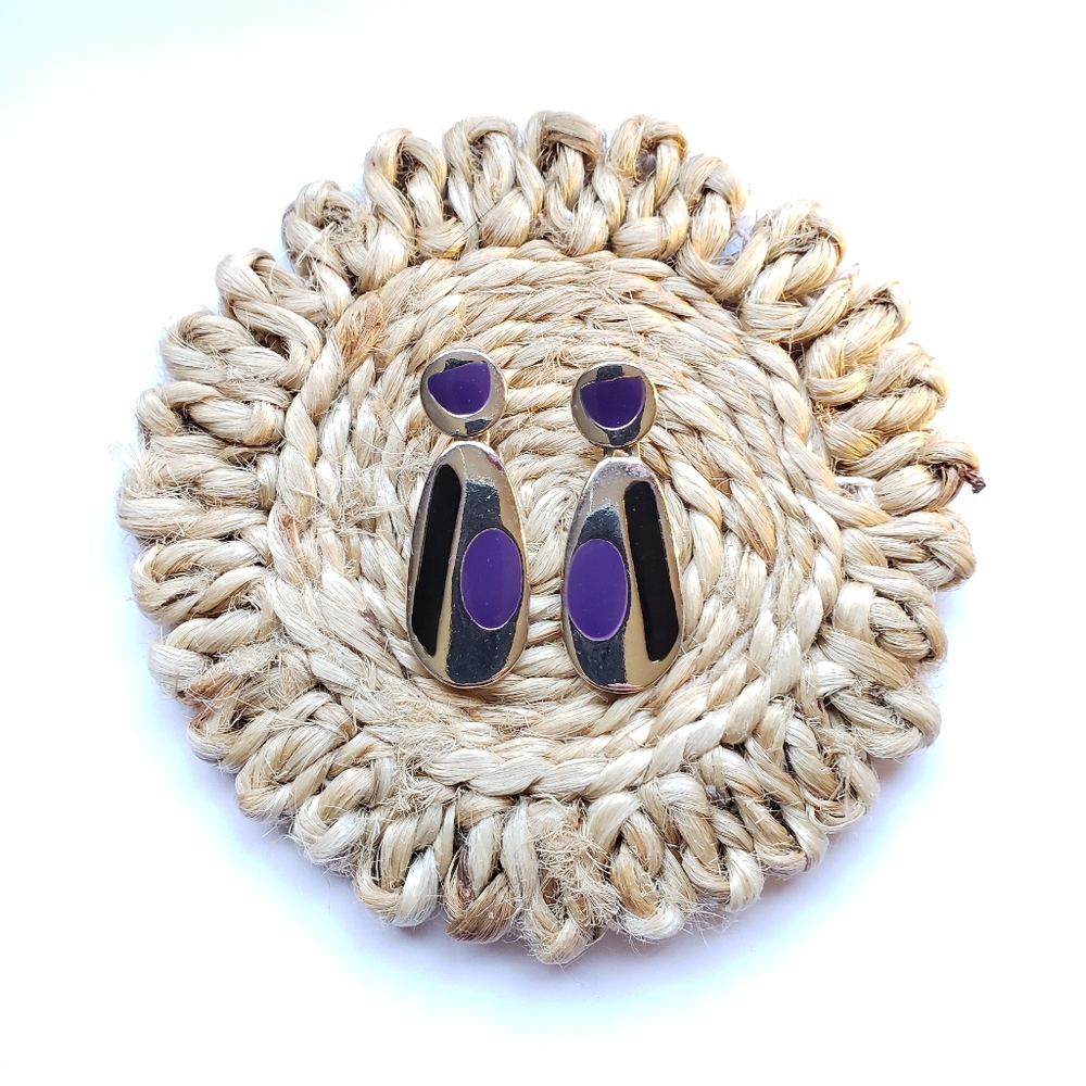 Modernist Style Drop Earrings - Picture 1 of 3